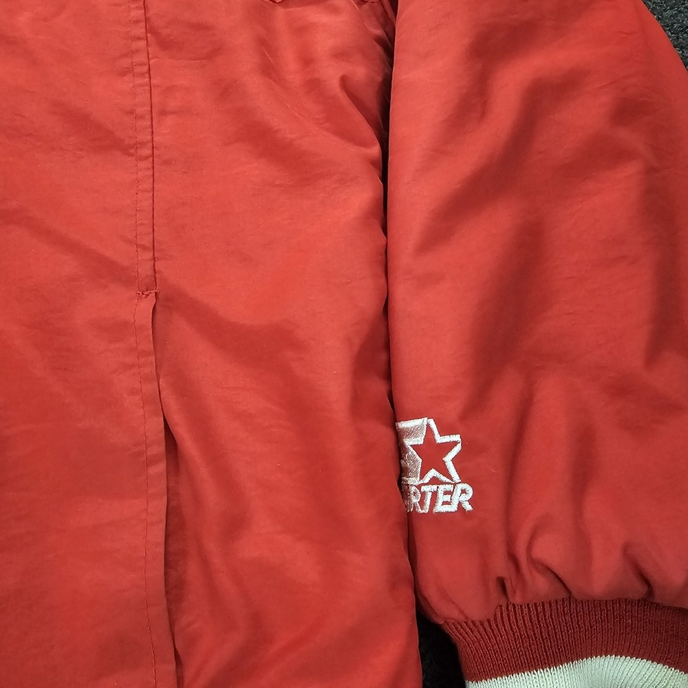 Vintage Starter San Francisco 49ers Jacket Mens Large Red Full Zip Hooded 90s - Picture 5 of 15
